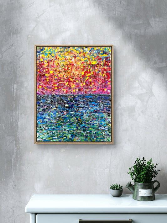 Plastic Sunset No. 2 displayed on a wall