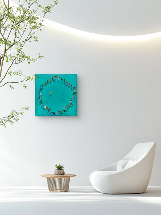 Coda original artwork in an interior setting