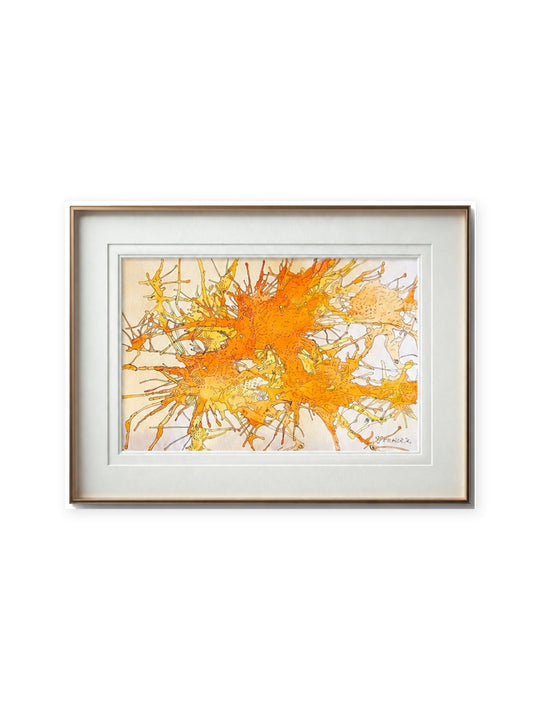 Fireworks artwork on a clean white gallery background