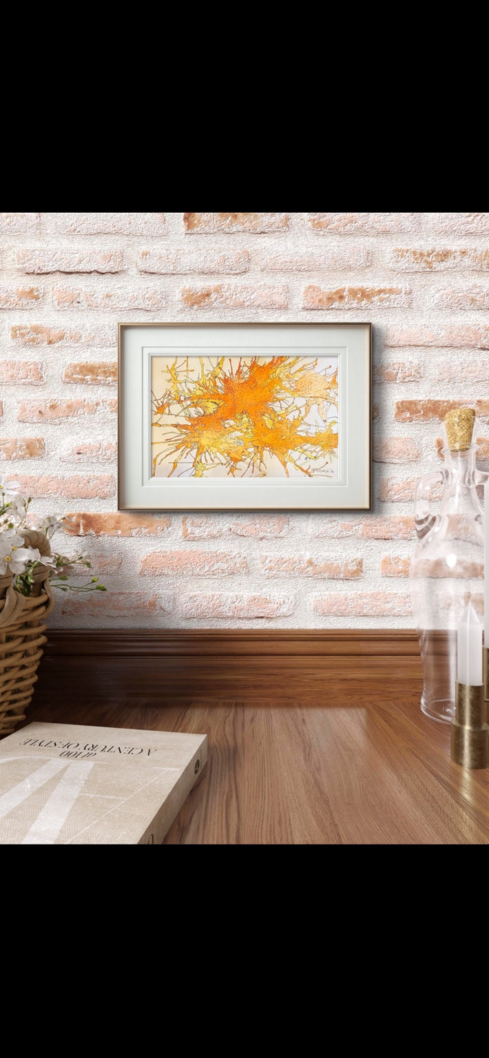 Fireworks framed artwork displayed in an interior